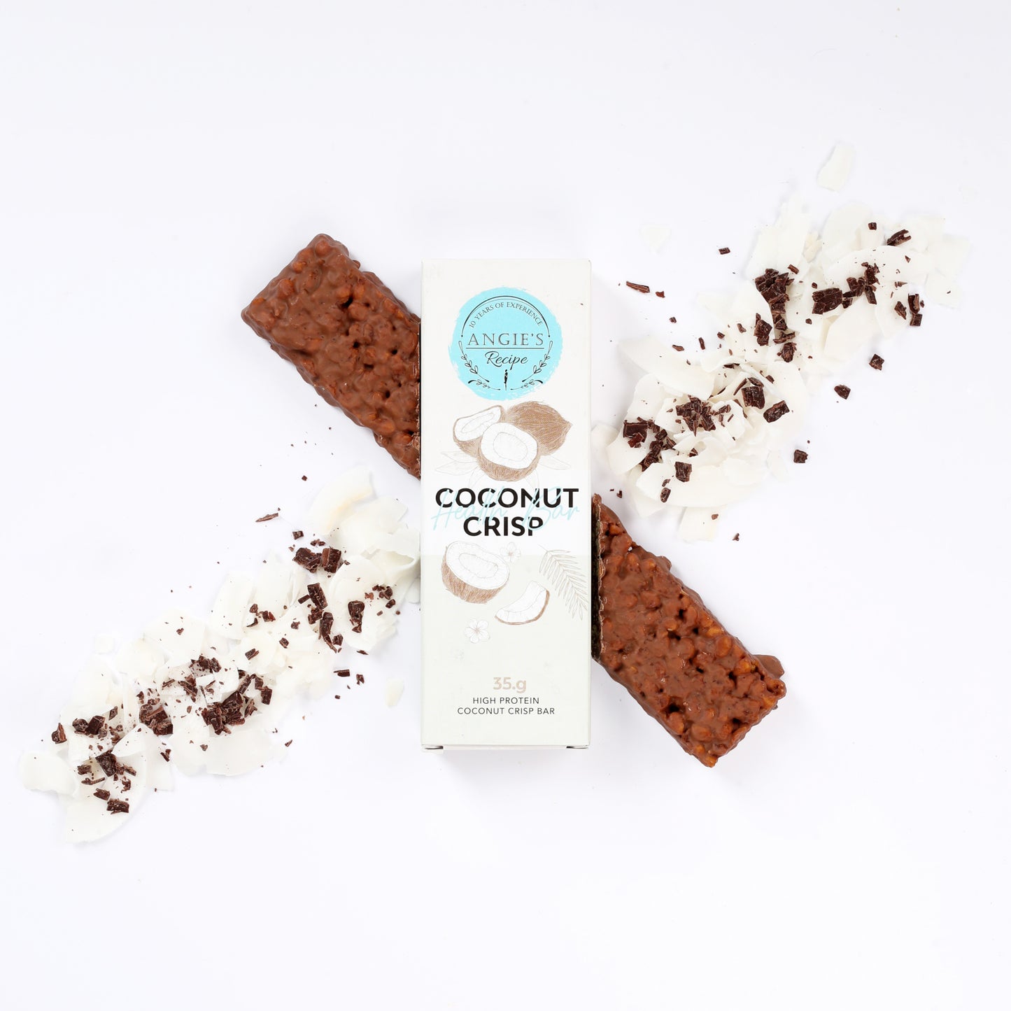 High-protein coconut crisp bar