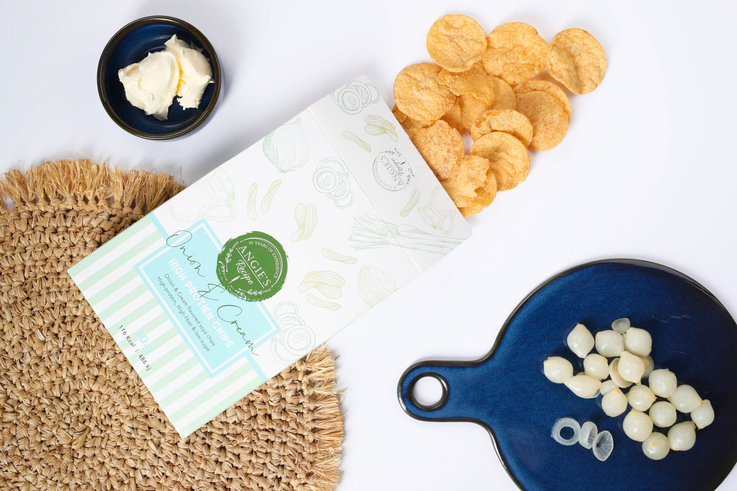 High-protein chips Onion & Cream