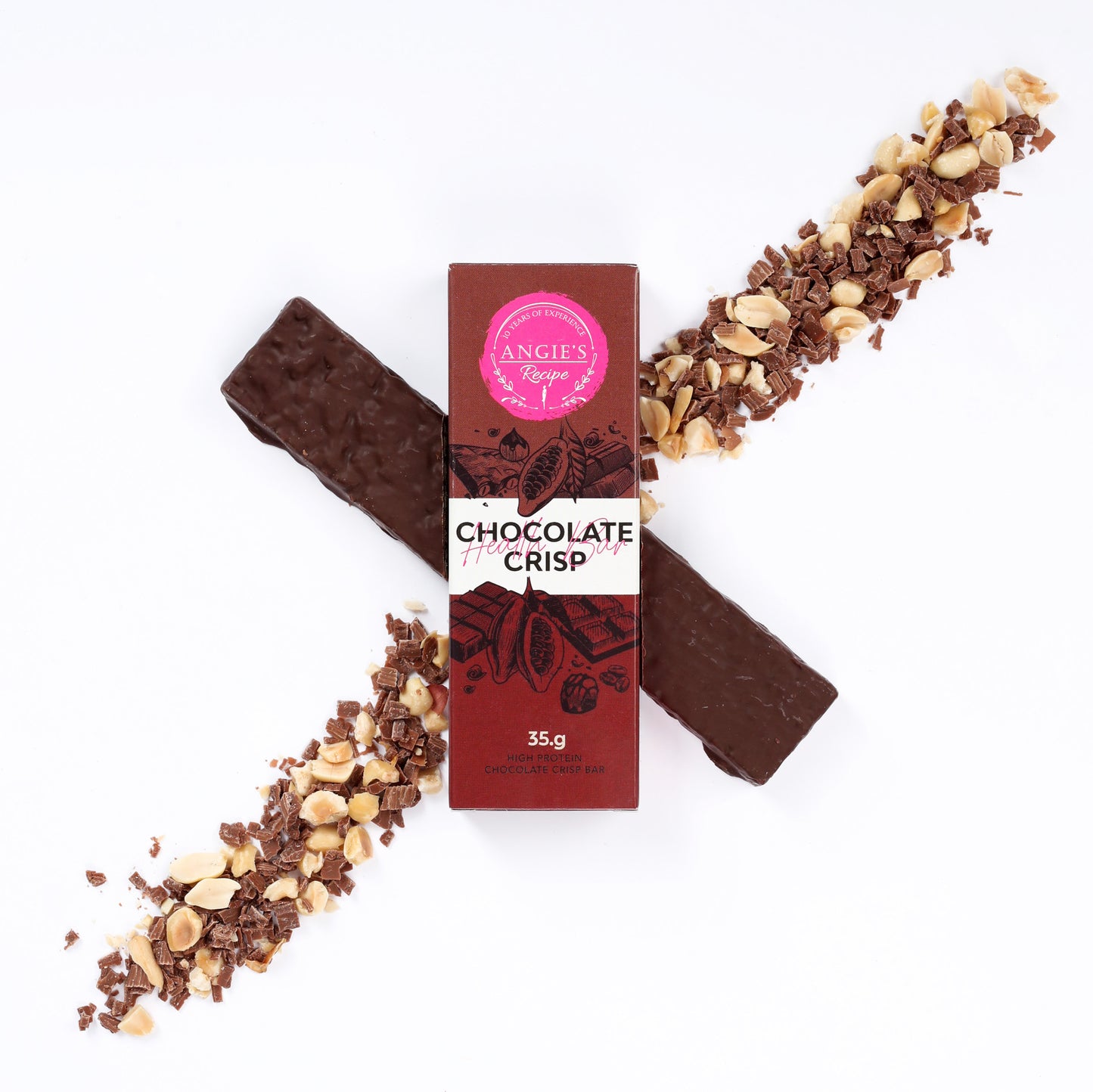 High-protein chocolate crisp bar